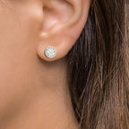 Single stud earring Stainless steel Edelweiss Ø8 mm