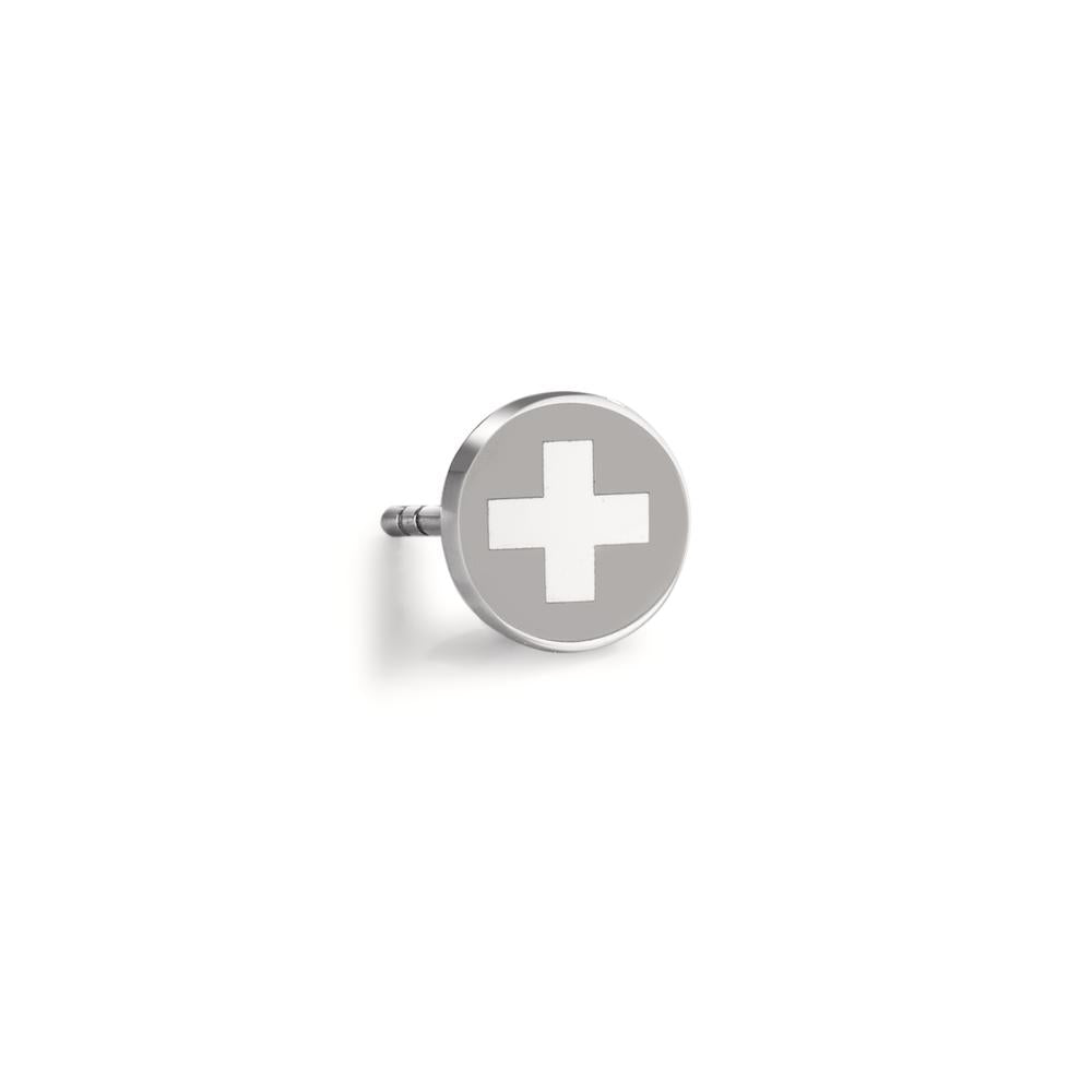 Single stud earring Stainless steel Ø8 mm