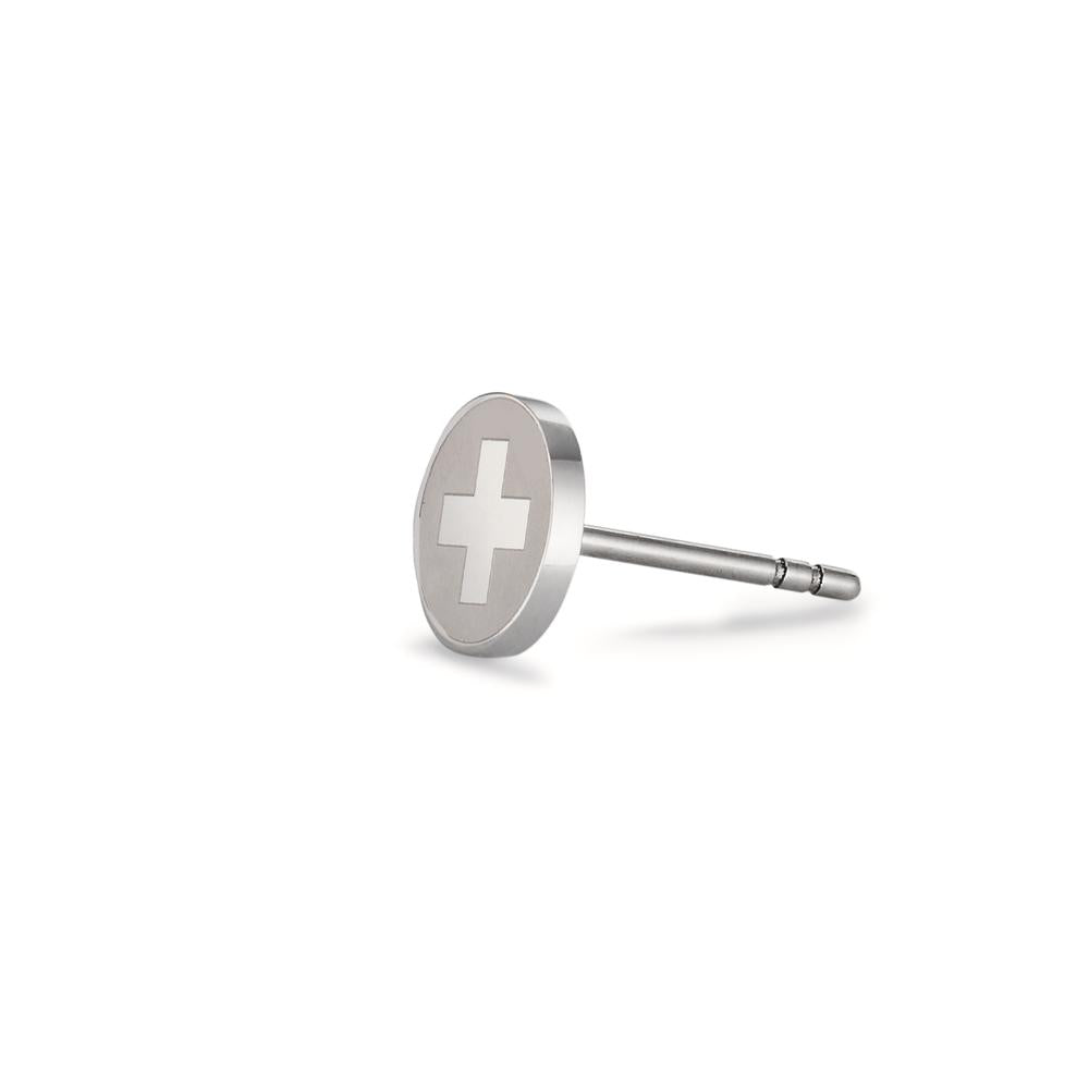 Single stud earring Stainless steel Ø8 mm