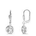 Drop Earrings Hypoallergenic Zirconia White, 2 Stones, 8 mm