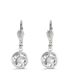 Drop Earrings Hypoallergenic Zirconia White, 2 Stones, 8 mm