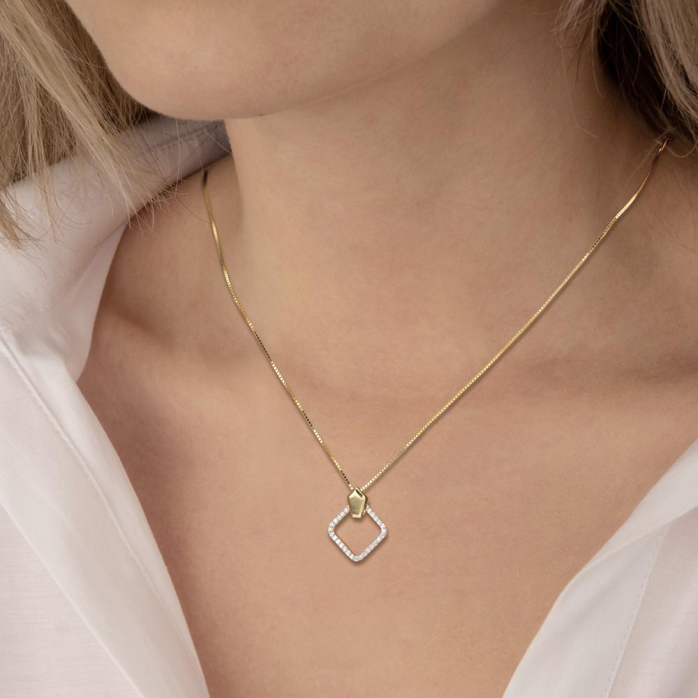 Pendant 18k Yellow Gold Diamond 0.10 ct, w-si