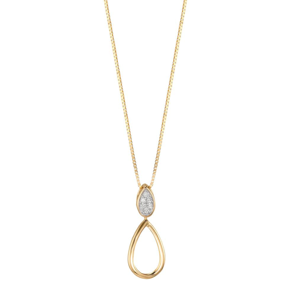 Pendant 18k Yellow Gold Diamond 0.03 ct, 6 Stones, w-pi1