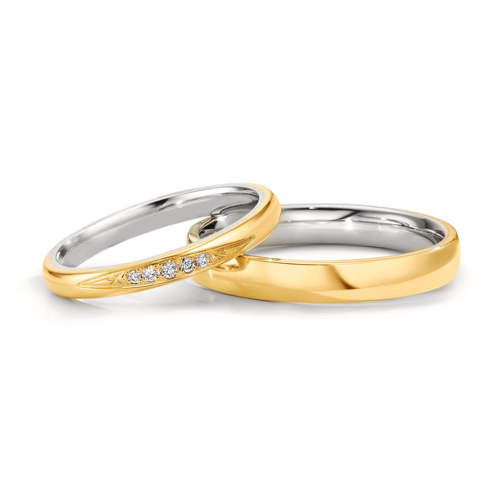 Wedding Ring 18k Yellow Gold, Platinum 950
