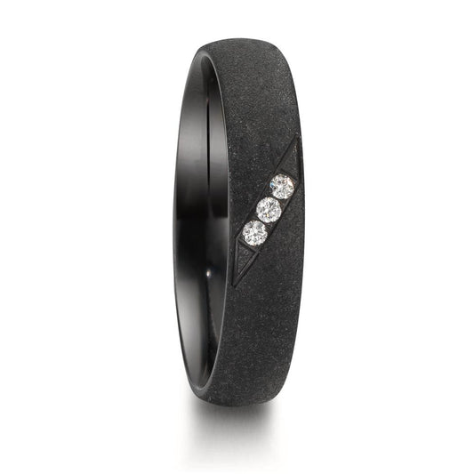 Wedding Ring Zirconium Diamond 0.045 ct, 3 Stones, w-si