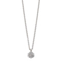 Necklace Silver Zirconia 7 Stones Rhodium plated Flower 38 cm
