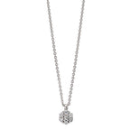 Necklace Silver Zirconia 7 Stones Rhodium plated Flower 38 cm