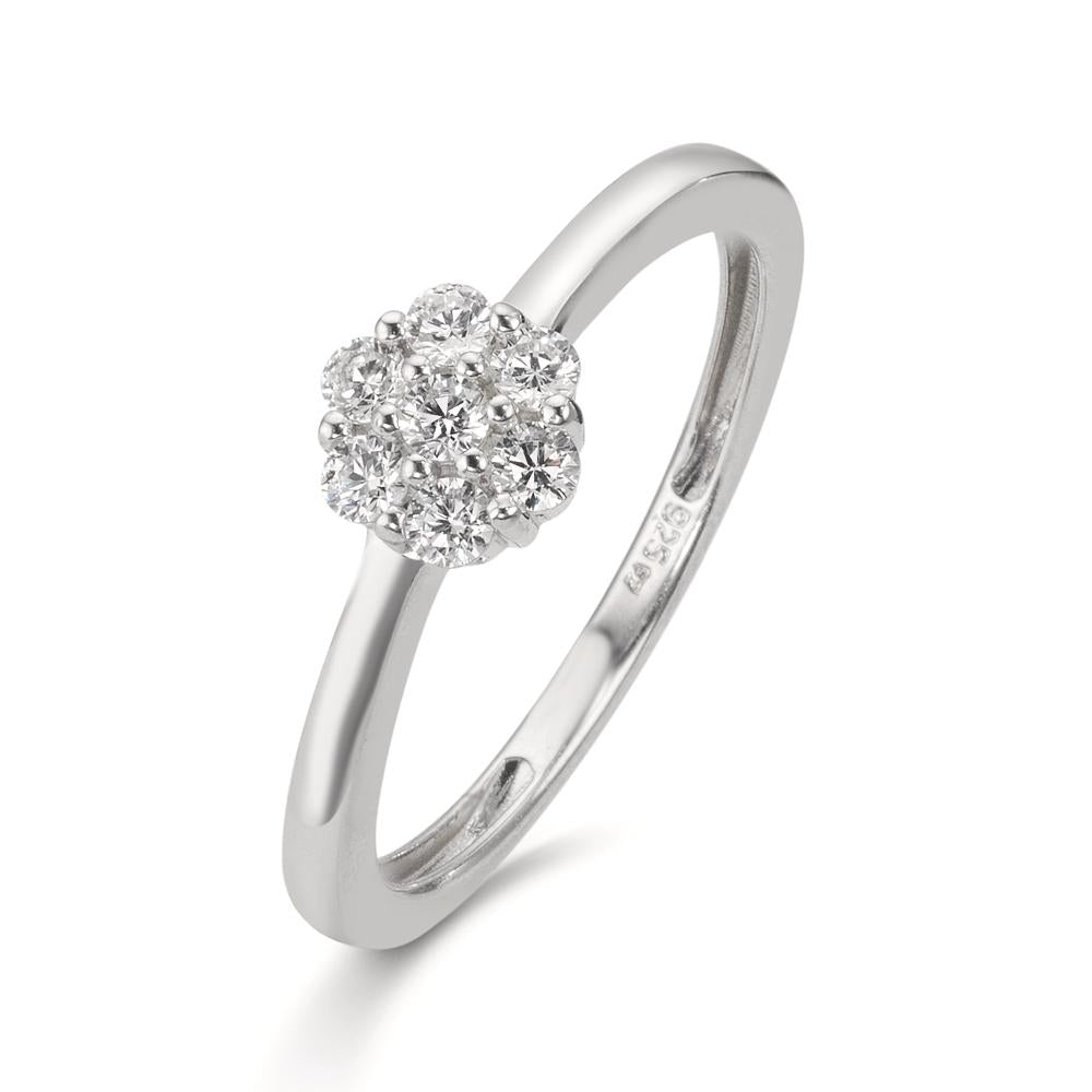 Ring Silver Zirconia 7 Stones Rhodium plated