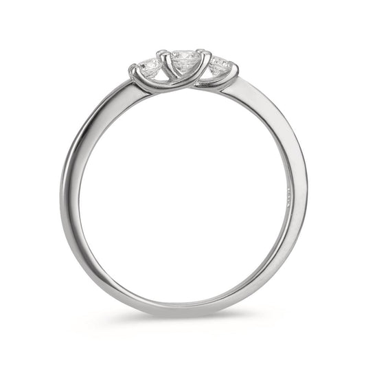 Ring Silver Zirconia 3 Stones Rhodium plated