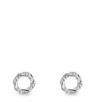 Stud earrings Silver Zirconia 16 Stones Rhodium plated Ø6.5 mm