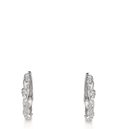 Hinged hoop Silver Zirconia 26 Stones Rhodium plated