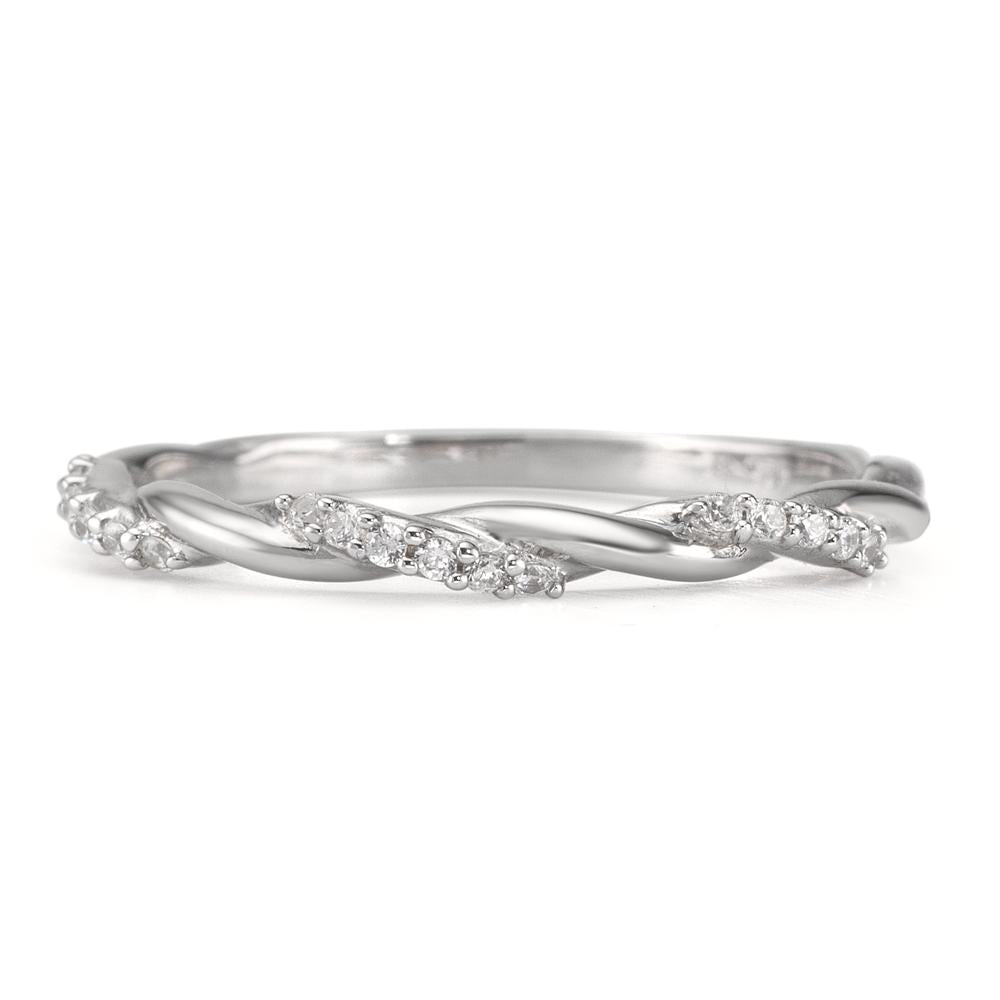 Stacking ring Silver Zirconia 18 Stones Rhodium plated