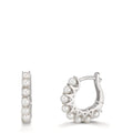 Hinged hoop Silver Rhodium plated Freshwater pearl, 16 Pearls, 2.5 mm