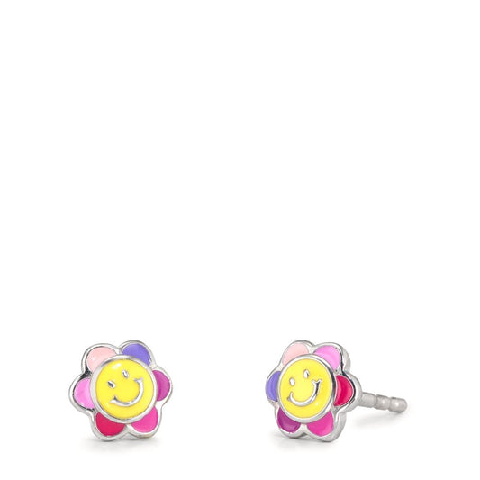 Stud earrings Silver Rhodium plated Ø6 mm