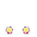 Stud earrings Silver Rhodium plated Ø6 mm