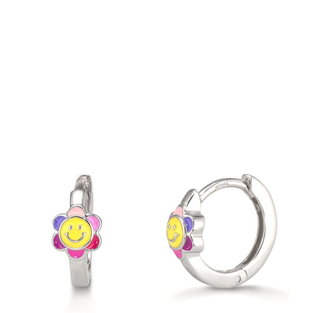 Hinged hoop Silver Rhodium plated