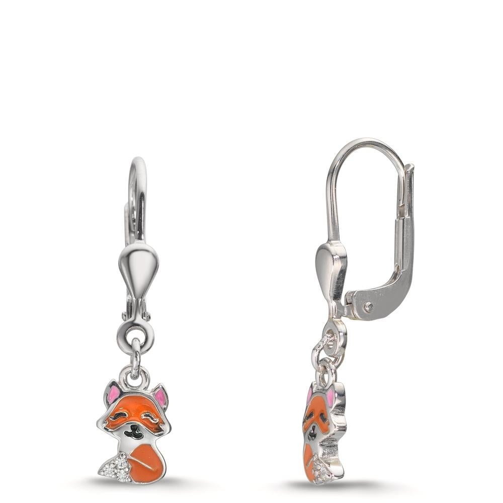 Drop Earrings Silver Zirconia 6 Stones Rhodium plated Fox
