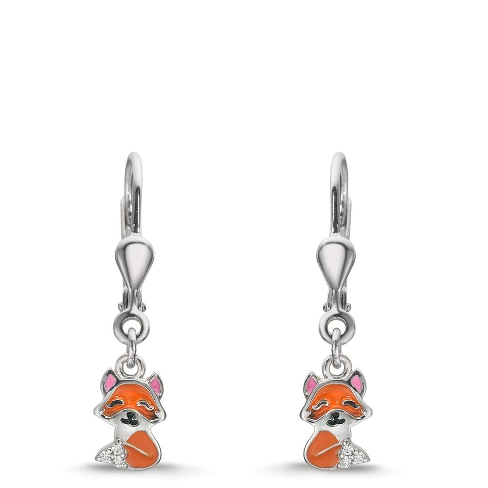 Drop Earrings Silver Zirconia 6 Stones Rhodium plated Fox