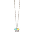 Necklace with pendant Silver Zirconia 10 Stones Rhodium plated Butterfly 36-38 cm