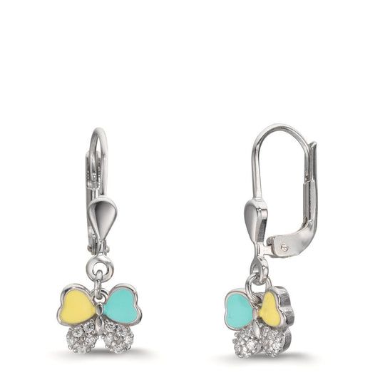 Drop Earrings Silver Zirconia 20 Stones Rhodium plated Butterfly