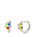 Hinged hoop Silver Rhodium plated Football