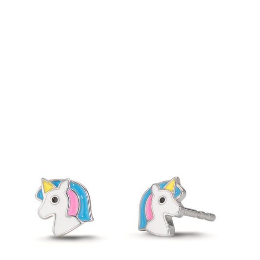 Stud earrings Silver Rhodium plated Unicorn