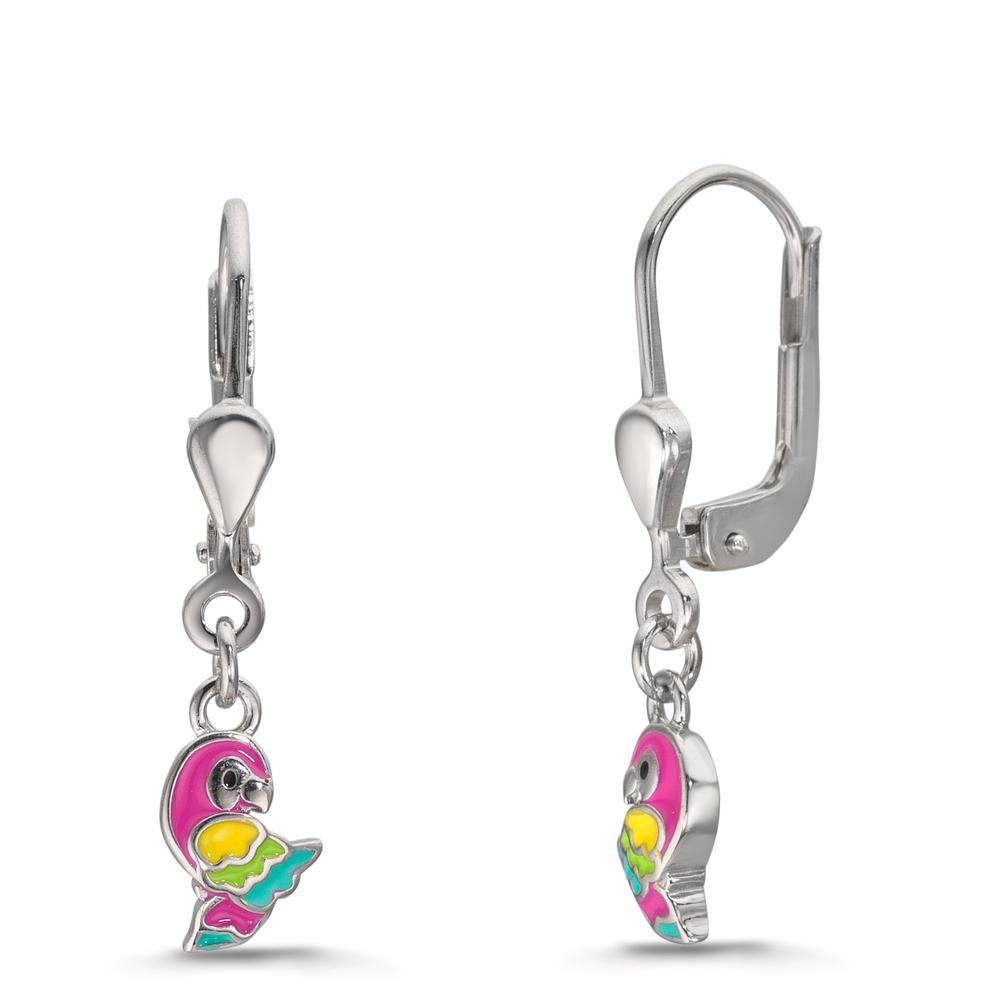 Drop Earrings Silver Rhodium plated Parrot