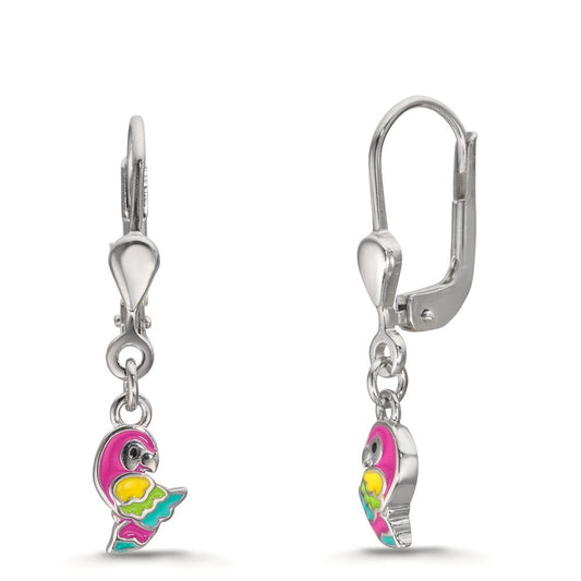 Drop Earrings Silver Rhodium plated Parrot