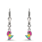 Drop Earrings Silver Rhodium plated Parrot