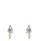 Hinged hoop Silver Rhodium plated Horse