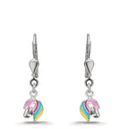 Drop Earrings Silver Rhodium plated Horse