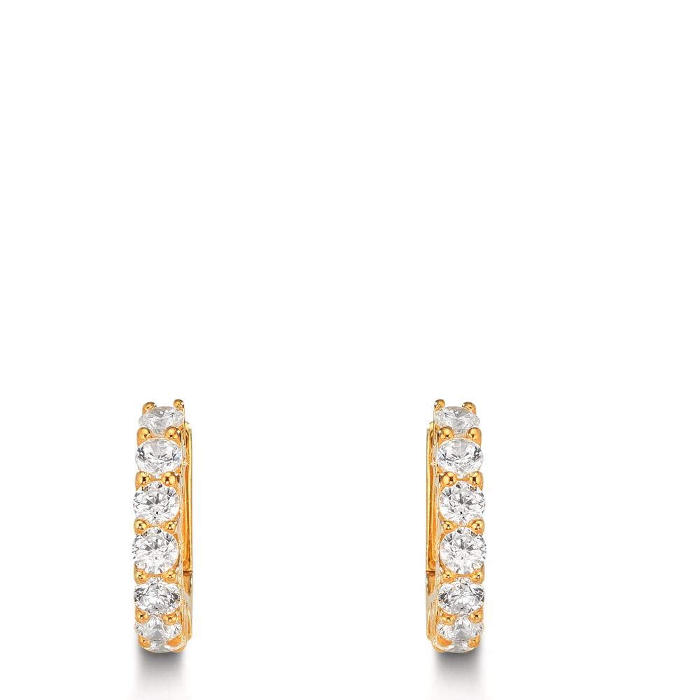 Hinged hoop Silver Zirconia 16 Stones Yellow Gold plated