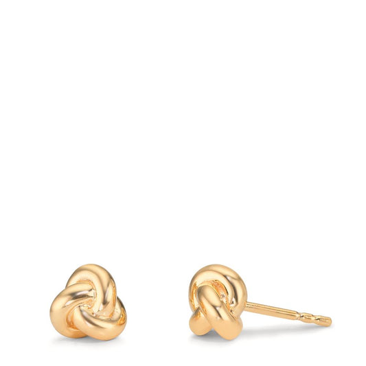 Stud earrings Silver Yellow Gold plated Knot Ø7.5 mm