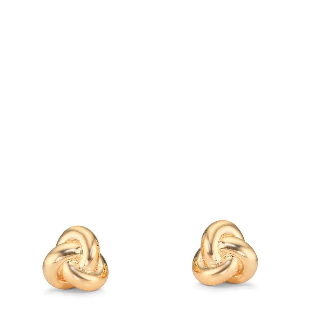 Stud earrings Silver Yellow Gold plated Knot Ø7.5 mm