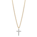 Necklace 9k Yellow Gold Zirconia 16 Stones Cross 38-42 cm