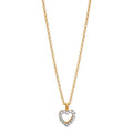 Necklace 9k Yellow Gold Zirconia Heart 38-42 cm