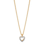 Necklace 9k Yellow Gold Zirconia Heart 38-42 cm