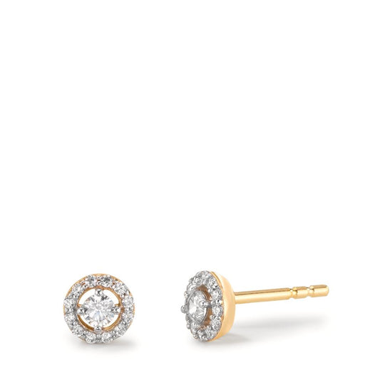 Stud earrings 9k Yellow Gold Zirconia Ø5.5 mm
