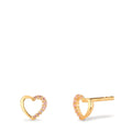 Stud earrings 9k Yellow Gold Zirconia Rose Heart Ø6.5 mm