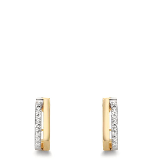 Hinged hoop 9k Yellow Gold Zirconia 16 Stones Bicolor