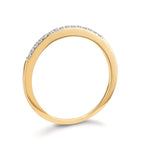 Memory ring 9k Yellow Gold Zirconia 15 Stones