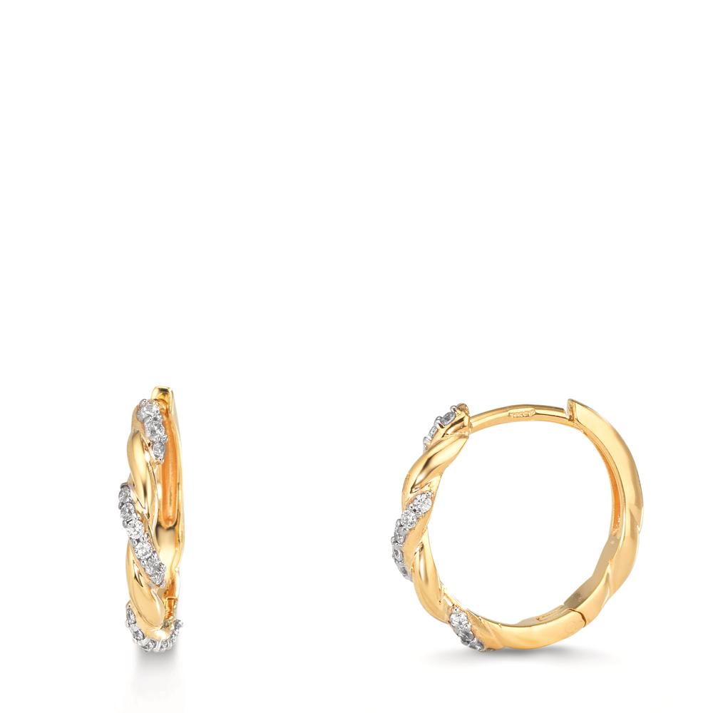 Hinged hoop 9k Yellow Gold Zirconia 30 Stones
