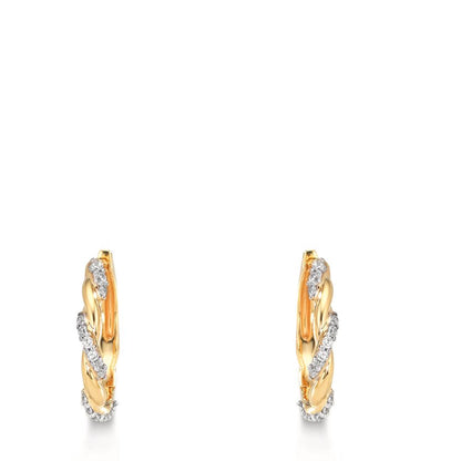 Hinged hoop 9k Yellow Gold Zirconia 30 Stones
