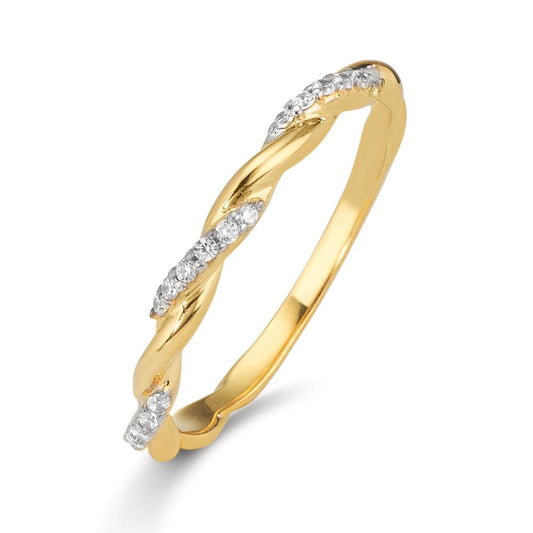Ring 9k Yellow Gold Zirconia 18 Stones