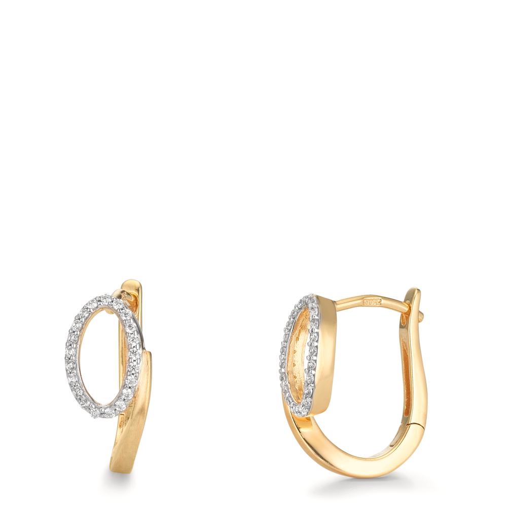 Hinged hoop 9k Yellow Gold Zirconia