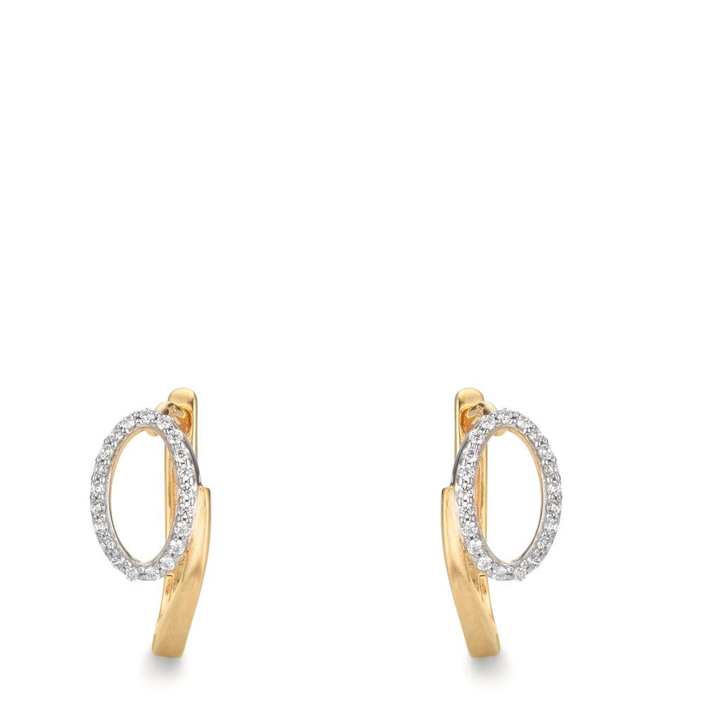 Hinged hoop 9k Yellow Gold Zirconia