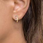 Hinged hoop 9k Yellow Gold Zirconia