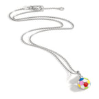 Necklace with pendant Silver Rhodium plated Football 36-38 cm