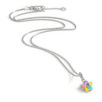 Necklace with pendant Silver Zirconia Rhodium plated Flower 36-38 cm