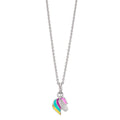 Necklace with pendant Silver Zirconia Rhodium plated Horse 36-38 cm